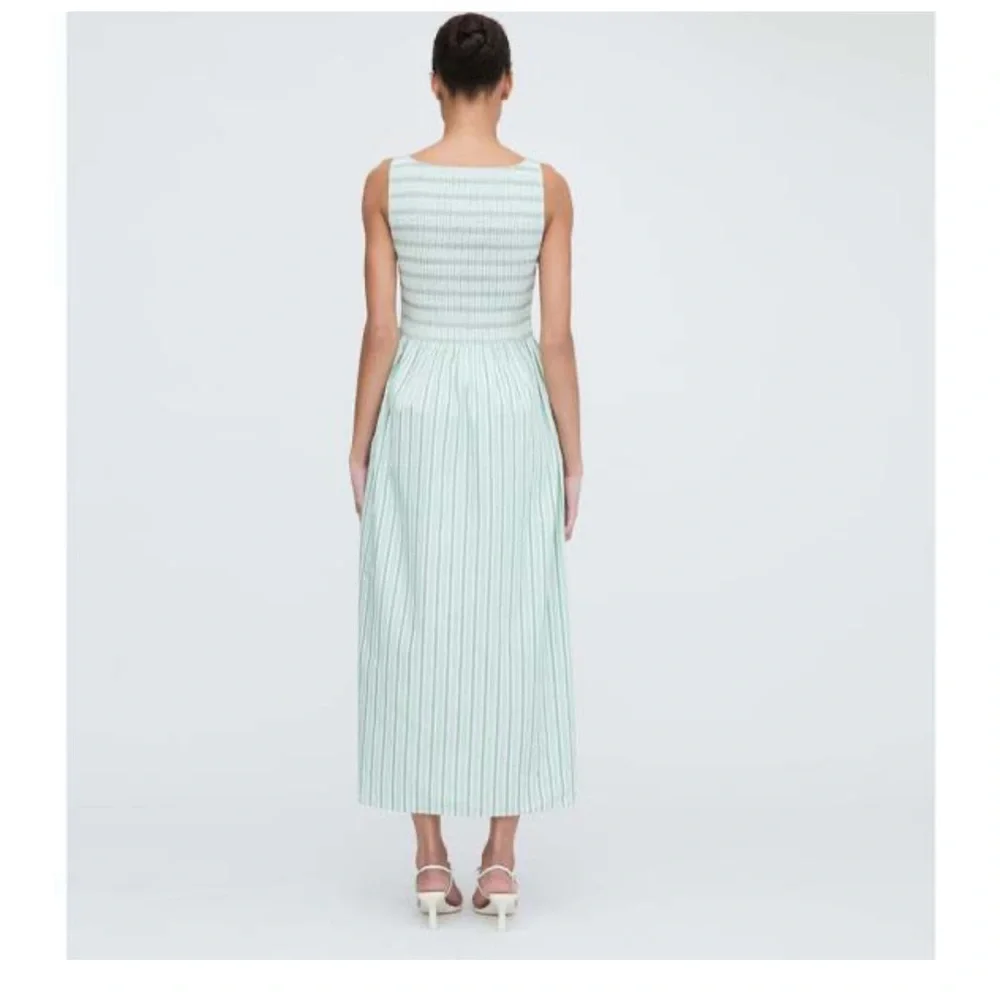 Hill House Cosima Nap Dress Green Striped Maxi Dress - Picture 2 of 2